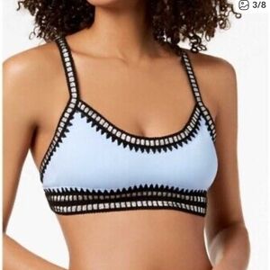 Bar III Light Blue and Navy Top Size L